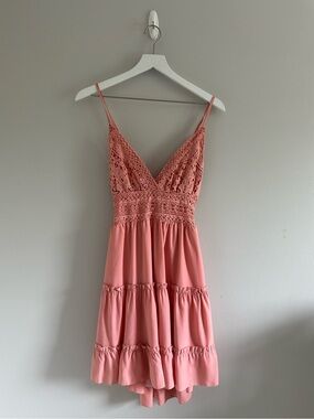 Amazon Pink Mini Lace Dress Size M